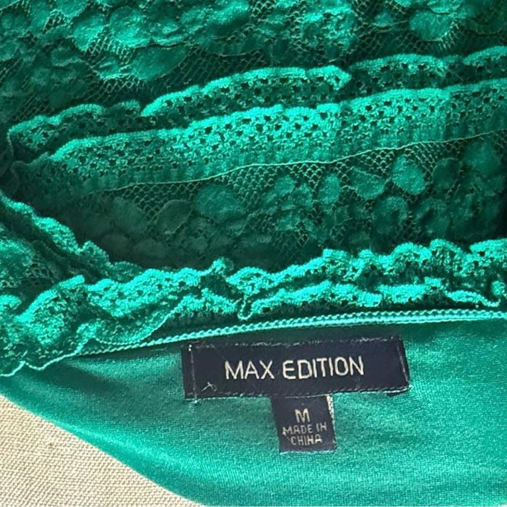 Max Edition Green Lace Sleeveless Midi Dress - Picture 6 of 8